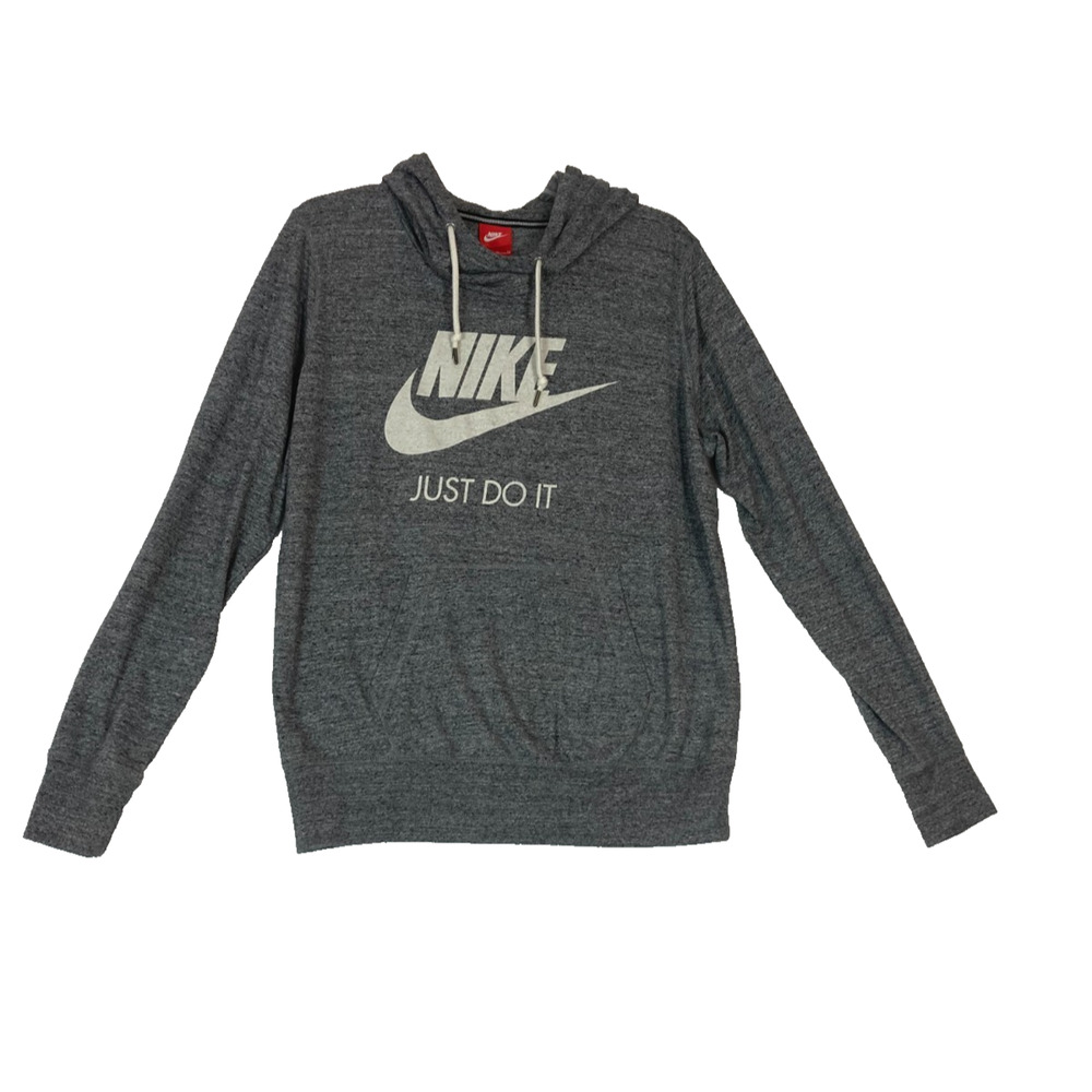 Nike Lightweight Hoodie Sweatshirt Womens XL Gray Heathered Just Do It